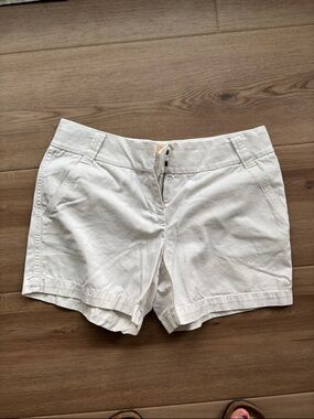 J. Crew Women's White Cotton Bermuda Shorts